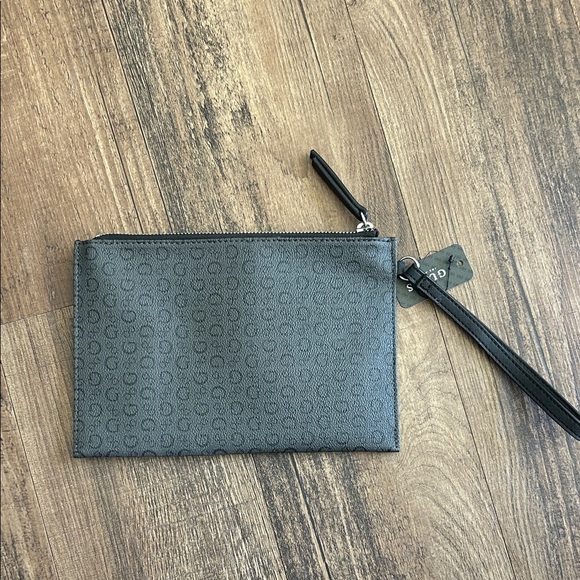 GUESS Charcoal Embossed woman’s Wristlet wallet - Picture 2 of 6